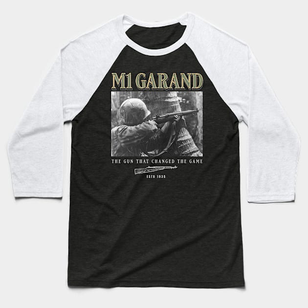 World War 2 Weapon M1 Garand Rifle Baseball T-Shirt by Distant War